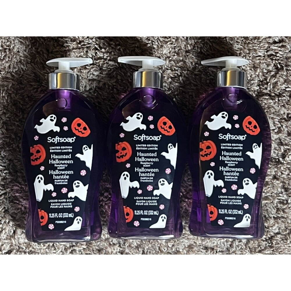 3 Softsoap Haunted Halloween Raspberry Hand Soap Limited Edition 11.25 oz